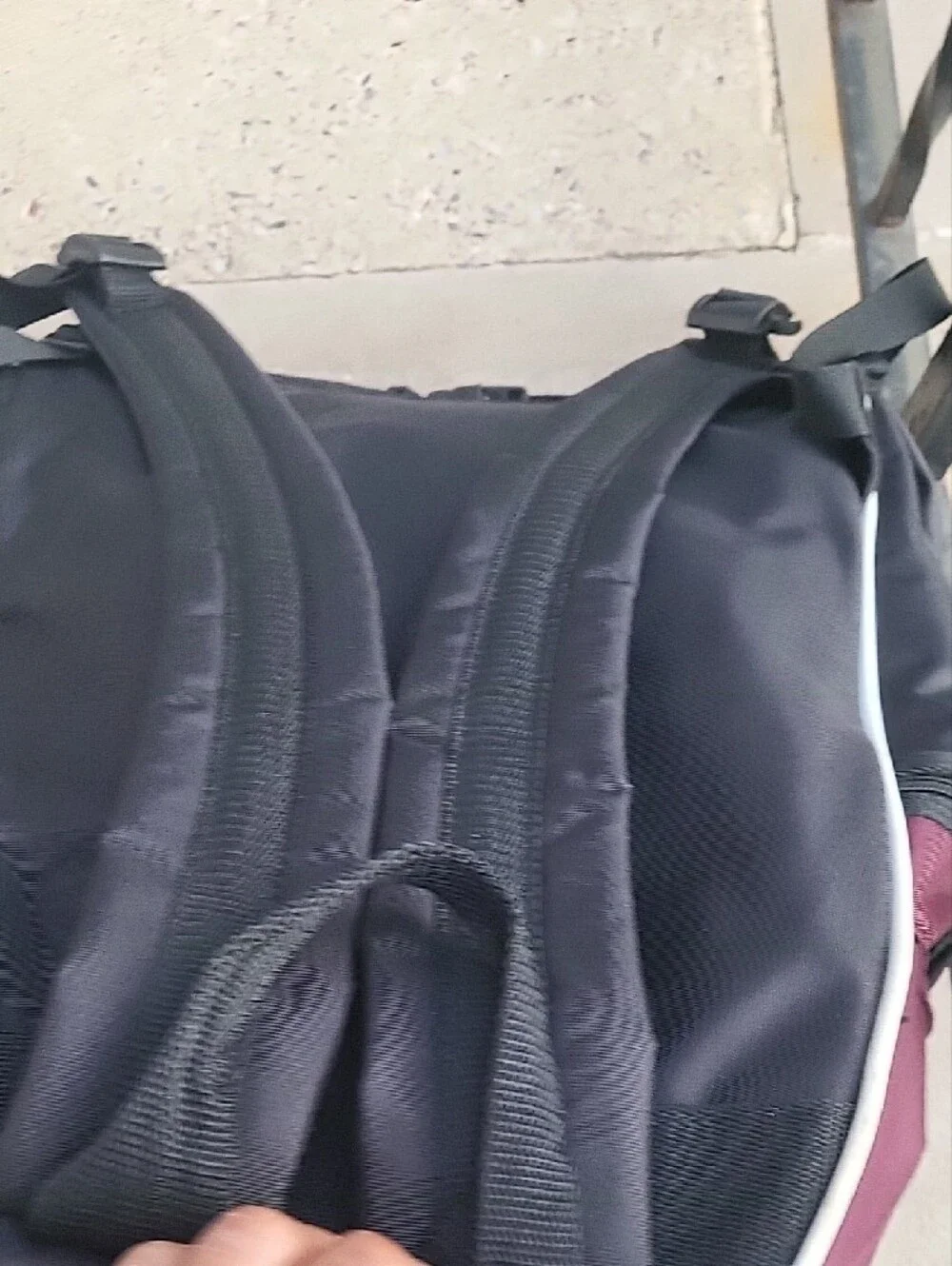 Diadora Men's Maroon and Black Sports Backpack